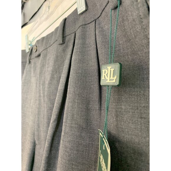 Lauren Ralph Lauren Mens Superfine Stretch Dress Pants 38 x 32 Gray All Season C - Picture 4 of 7